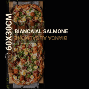 CARATULA PIZZAS URU 20X60 BIANCA AL SALMONE
